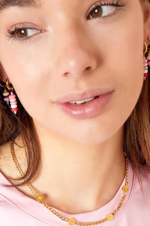 Kleurrijke kralen oorbellen - #summergirls collection Wit goud Stainless Steel h5 Afbeelding2